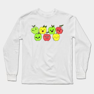 Seven apples: red, yellow and green Long Sleeve T-Shirt